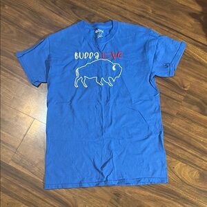 Blue T-Shirt with Buffalo Embroidered Design